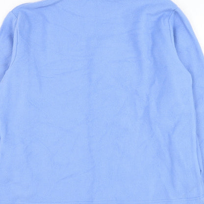 Anne De Lancay Womens Blue Polyester Full Zip Sweatshirt Size S Zip