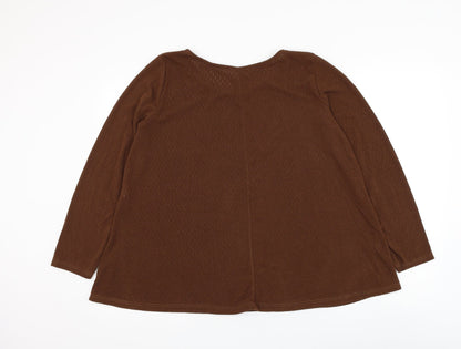 Nuova Collectione Womens Brown Round Neck Viscose Pullover Jumper Size M