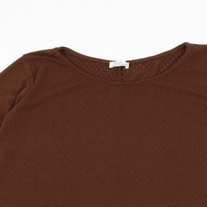 Nuova Collectione Womens Brown Round Neck Viscose Pullover Jumper Size M
