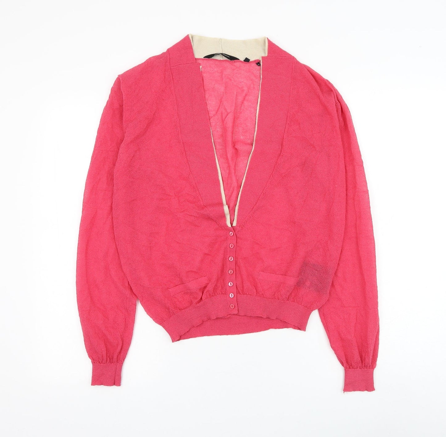 Womens UK Size M YAYA Pink Cardigan Jumper