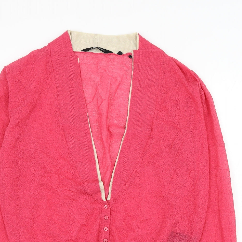 Womens UK Size M YAYA Pink Cardigan Jumper