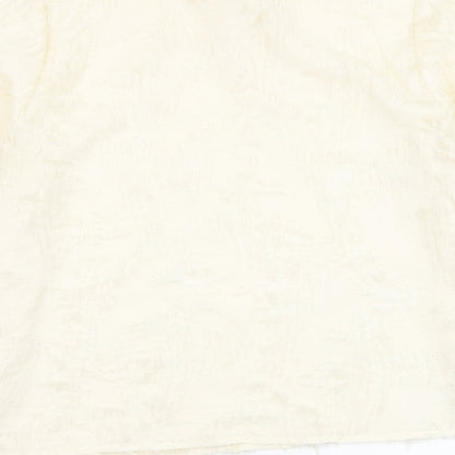 SheIn Womens White Cotton Basic Blouse Size L V-Neck