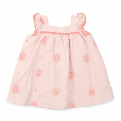 Gap Girls Pink Geometric Cotton Shift Size 3-6 Months Square Neck Button