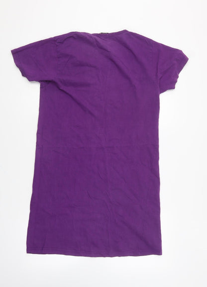 Mont Noir Womens Purple Polyester T-Shirt Dress Size 8 Round Neck Pullover - The G.O.A.T