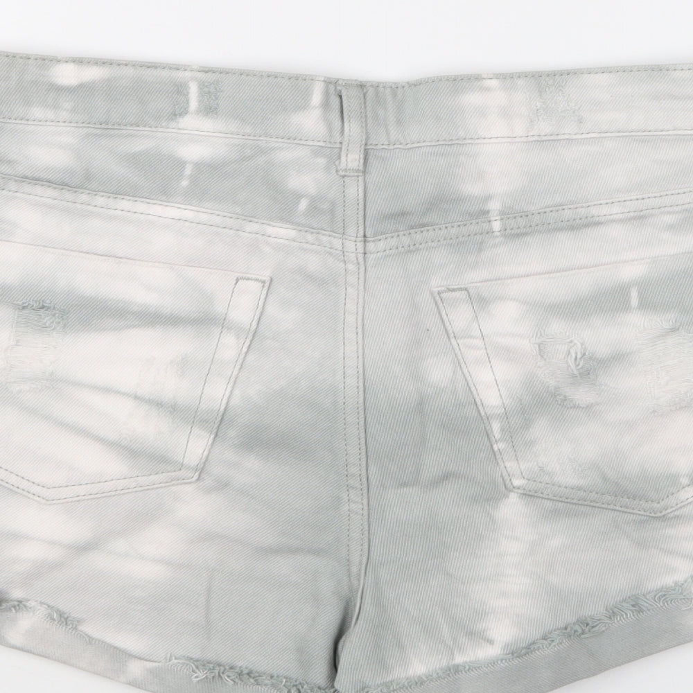 FOREVER 21 Womens Grey Cotton Hot Pants Shorts Size 28 in L4 in Regular Button - Tie Dye
