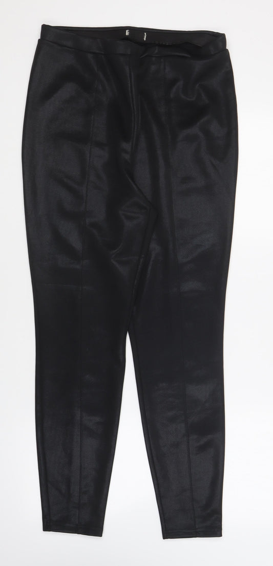 George Womens Black Polyester Trousers Size 14 L26 in Regular