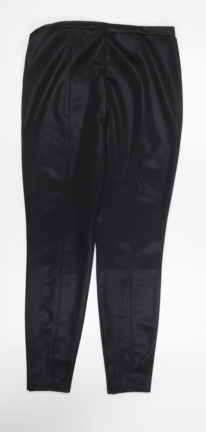 George Womens Black Polyester Trousers Size 14 L26 in Regular