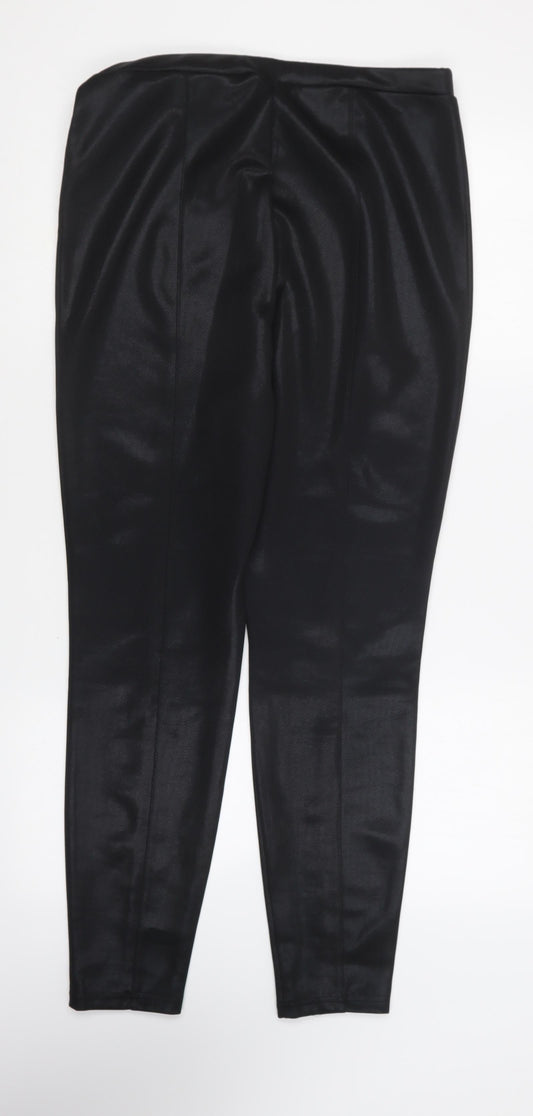 George Womens Black Polyester Trousers Size 14 L26 in Regular