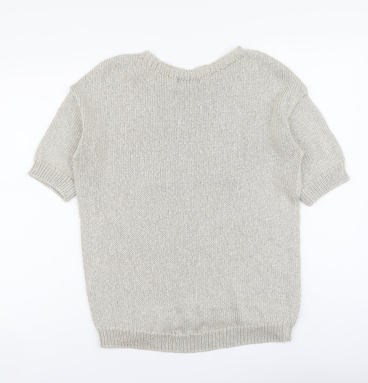 George Womens Beige Round Neck Acrylic Pullover Jumper Size 12 - Butterfly print