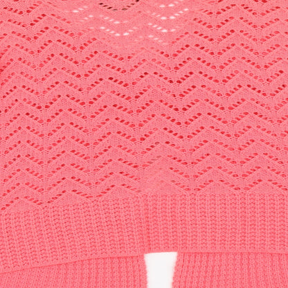 JORDANA Womens Pink Round Neck Acrylic Cardigan Jumper Size S
