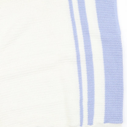BHS Womens Ivory V-Neck Striped Acrylic Vest Jumper Size 16