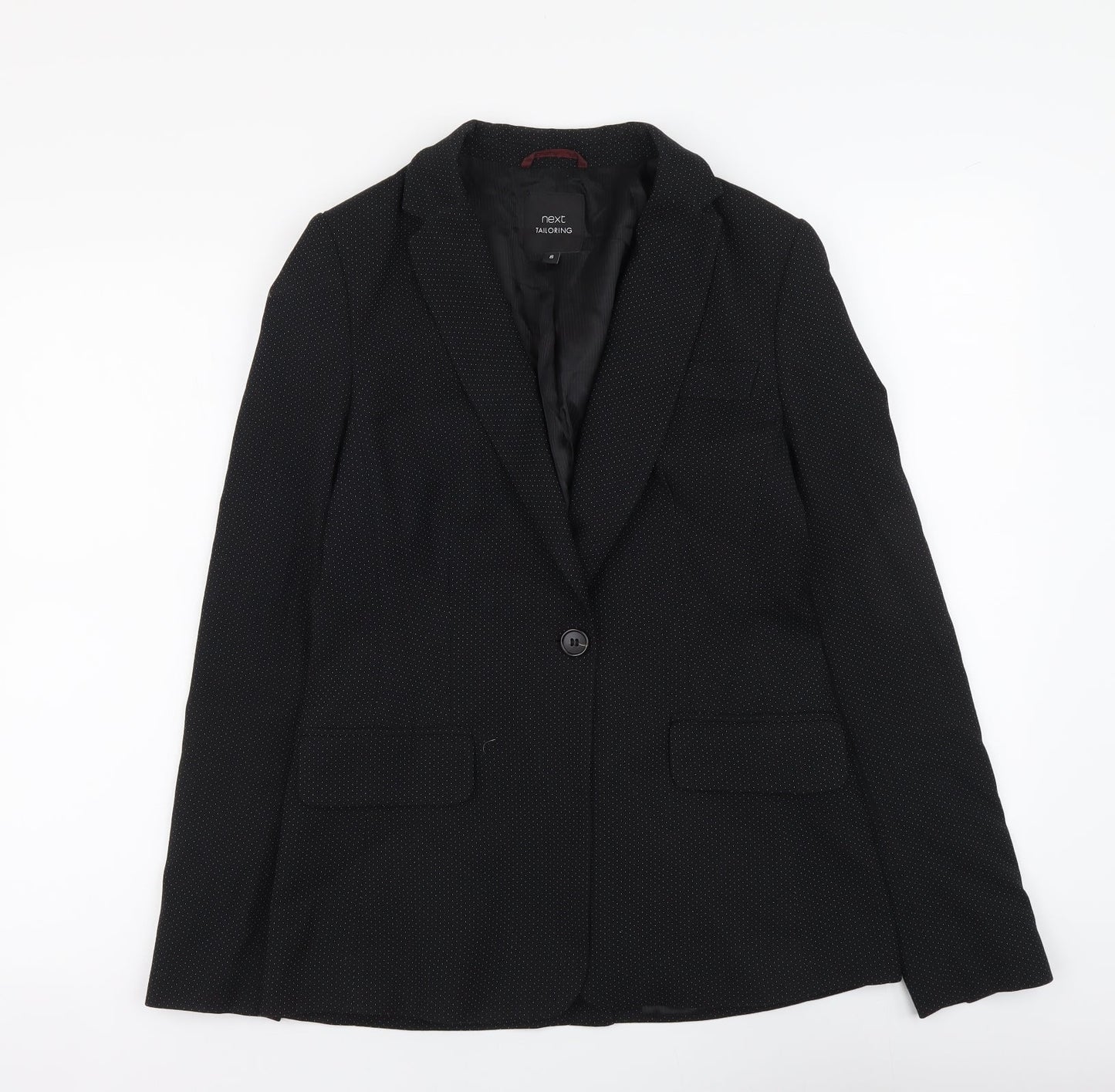 NEXT Womens Black Polka Dot Polyester Jacket Suit Jacket Size 8