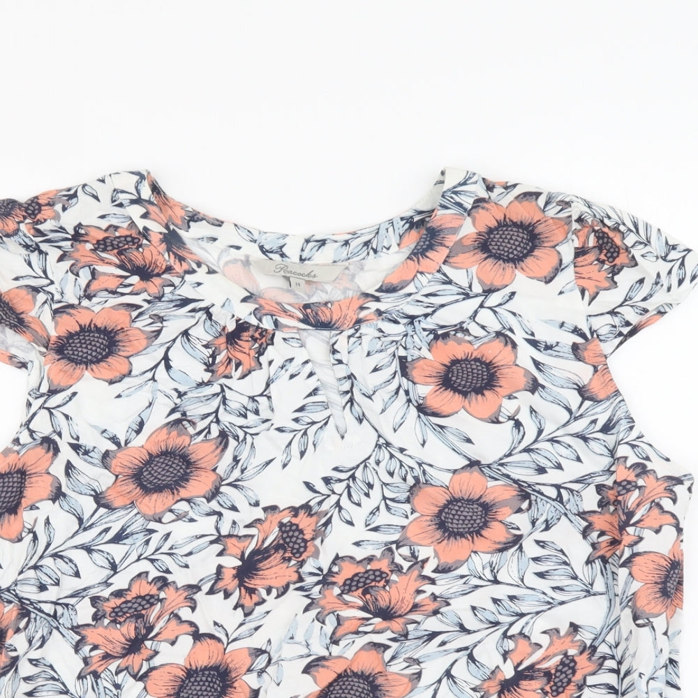 Womens UK Size 14 Peacocks White Basic Blouse
