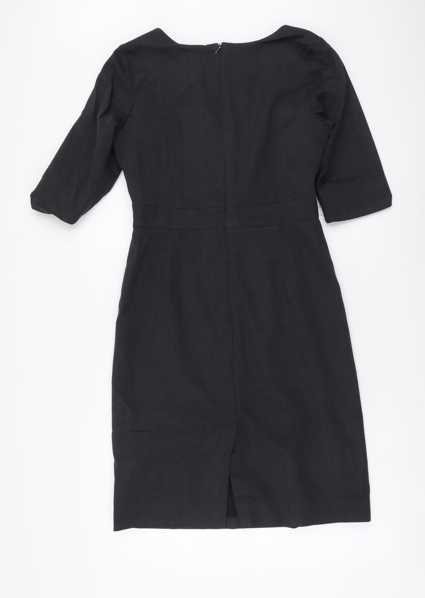 Cadenza Womens Grey Polyester A-Line Size S Boat Neck Zip