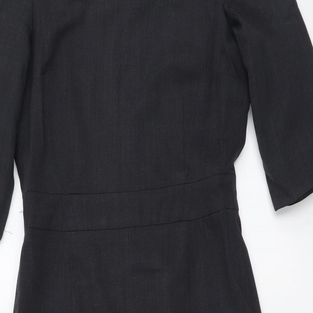 Cadenza Womens Grey Polyester A-Line Size S Boat Neck Zip