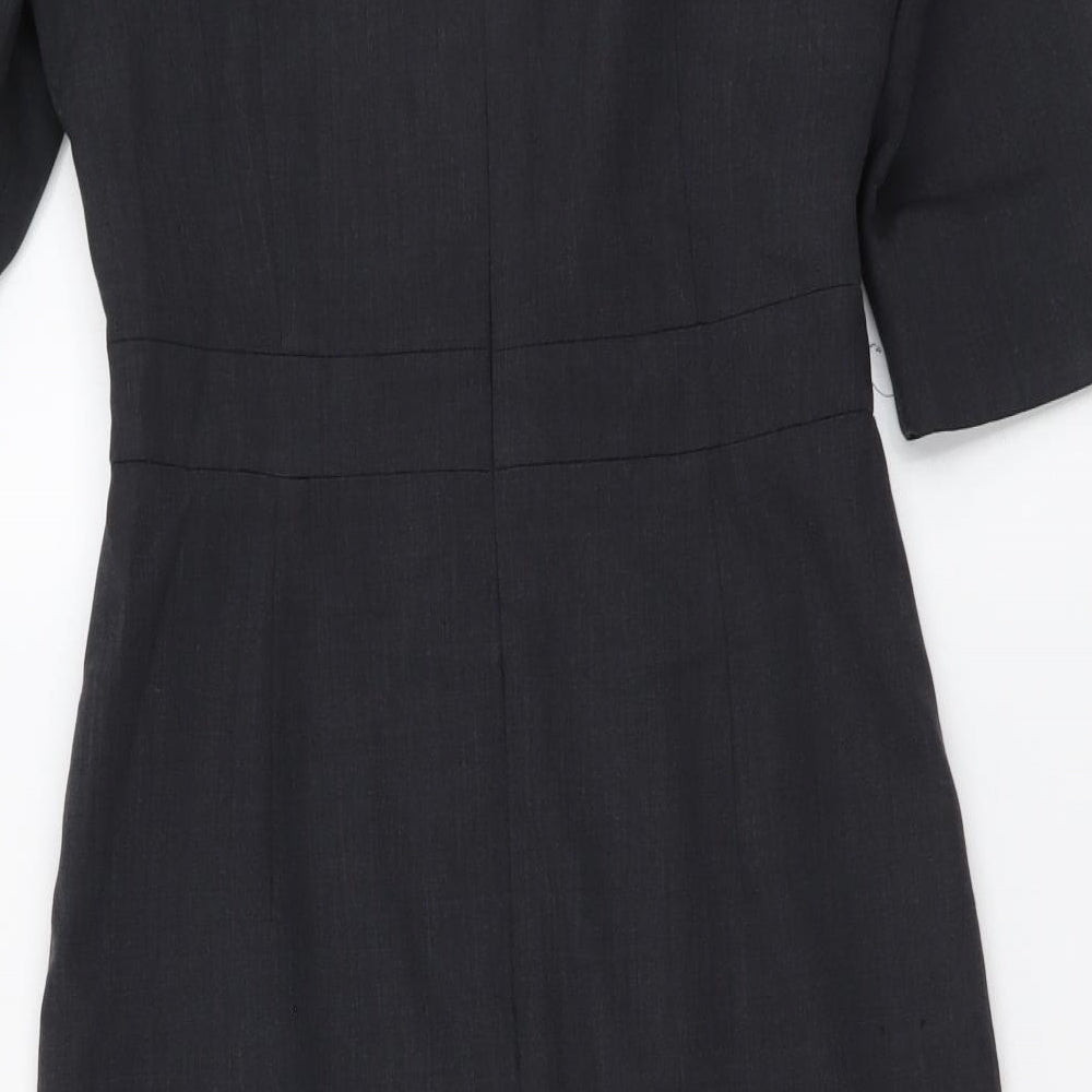 Cadenza Womens Grey Polyester A-Line Size S Boat Neck Zip