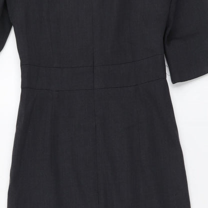 Cadenza Womens Grey Polyester A-Line Size S Boat Neck Zip