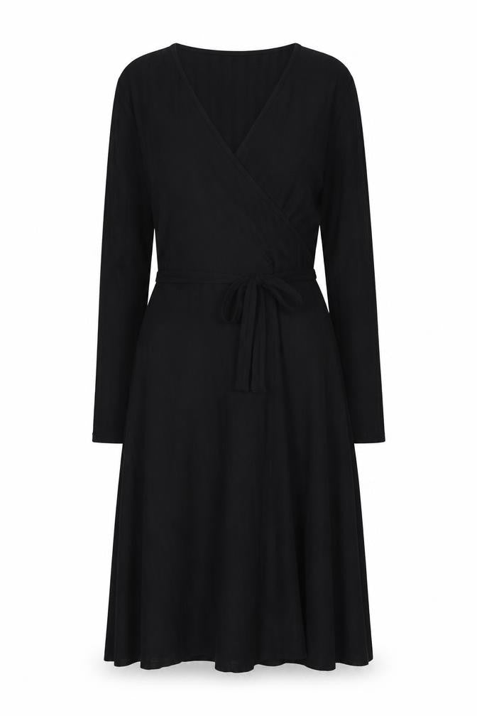 F&F Womens Black Viscose A-Line Size 6 V-Neck Pullover