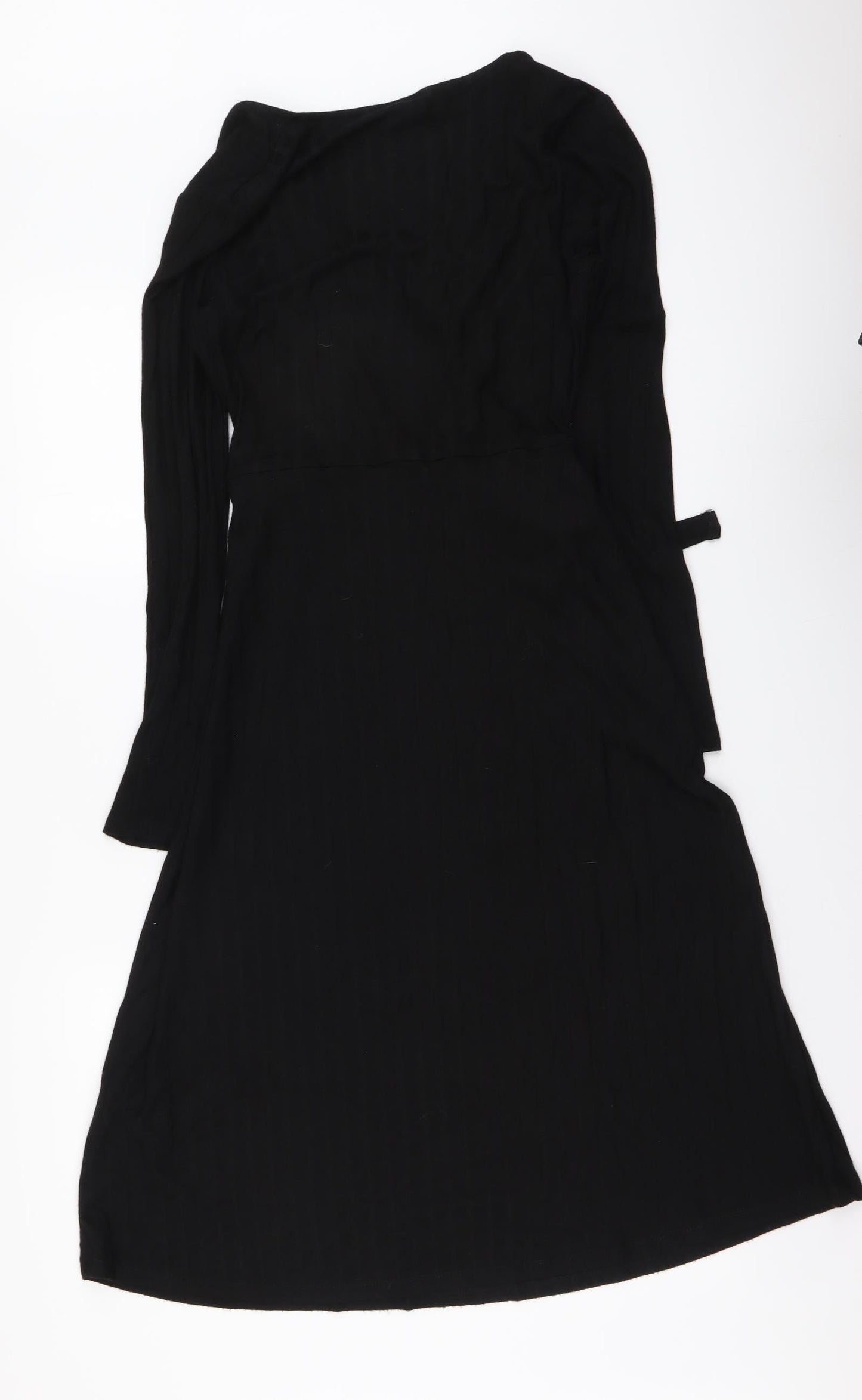 F&F Womens Black Viscose A-Line Size 6 V-Neck Pullover