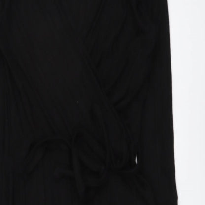 F&F Womens Black Viscose A-Line Size 6 V-Neck Pullover