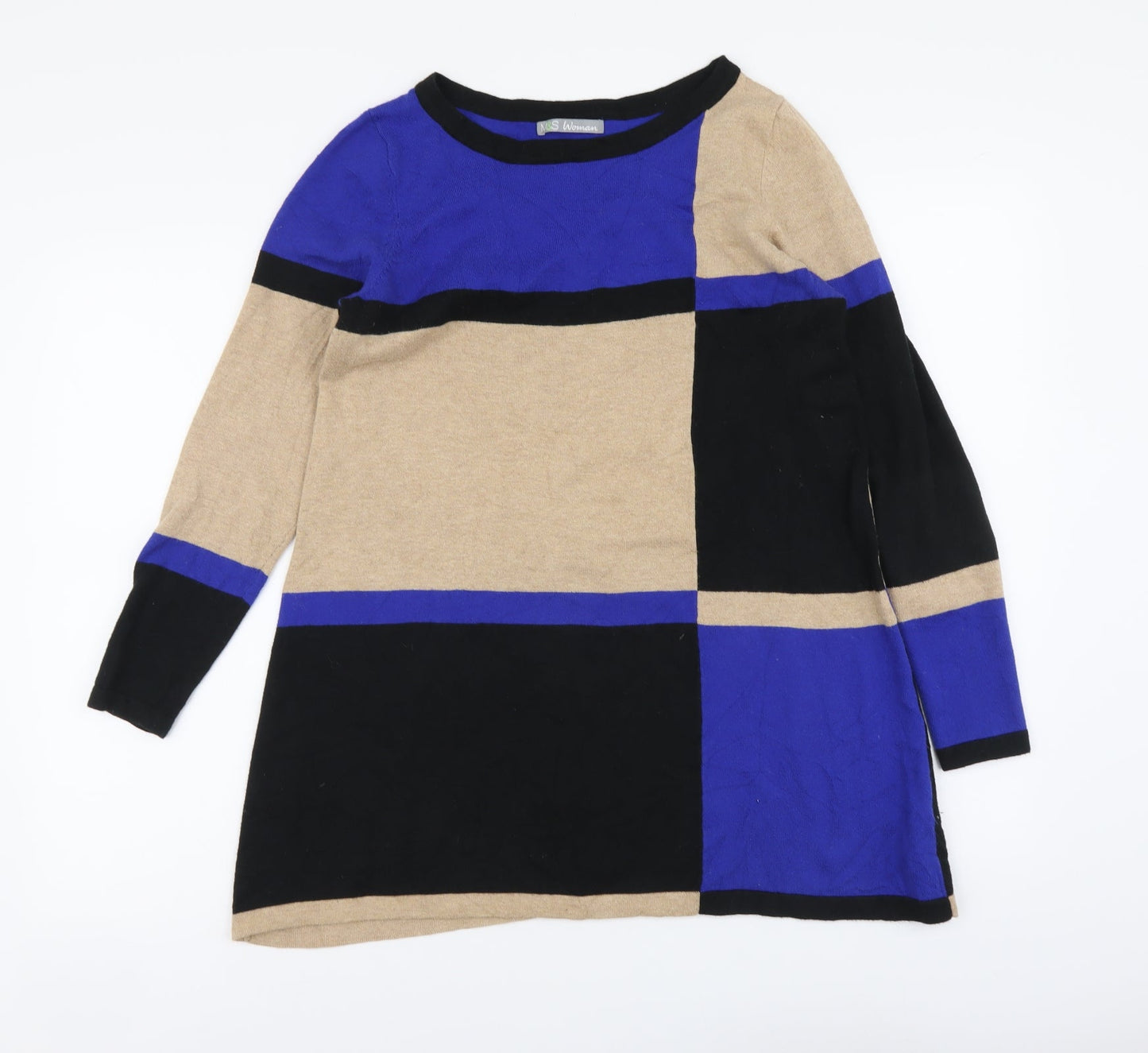 Womens UK Size 14 Marks and Spencer Multicoloured Tunic Jumper