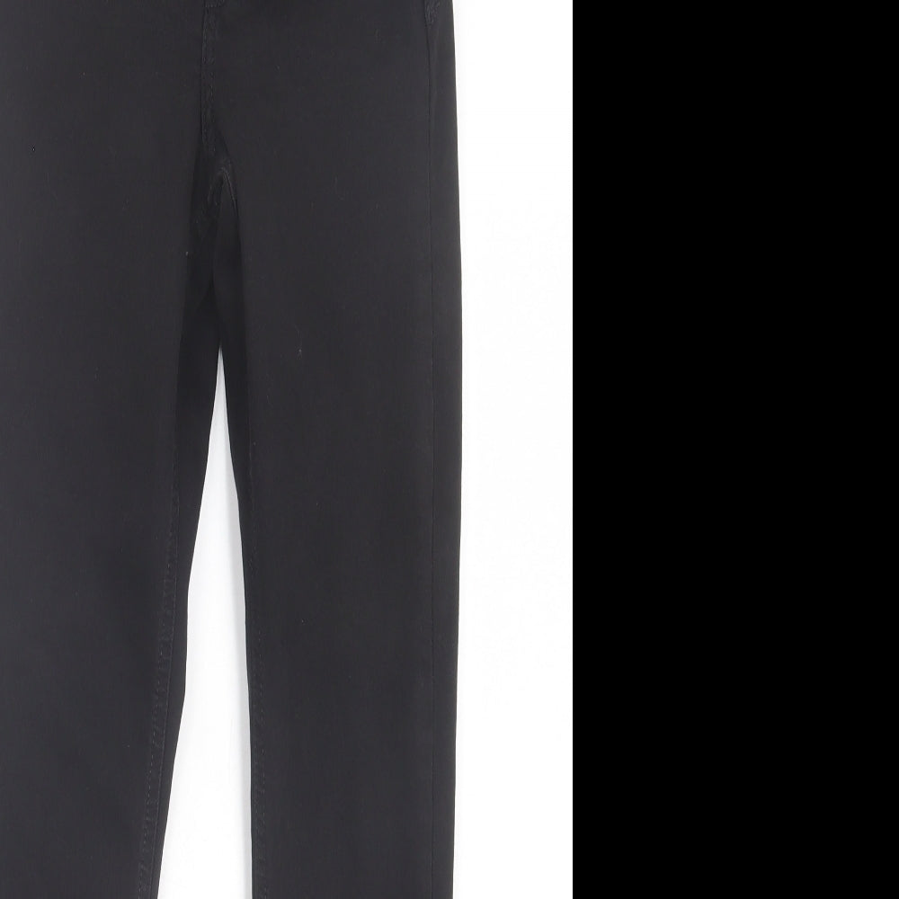Topshop Womens Black Cotton Skinny Jeans Size 24 in L32 in Regular Button