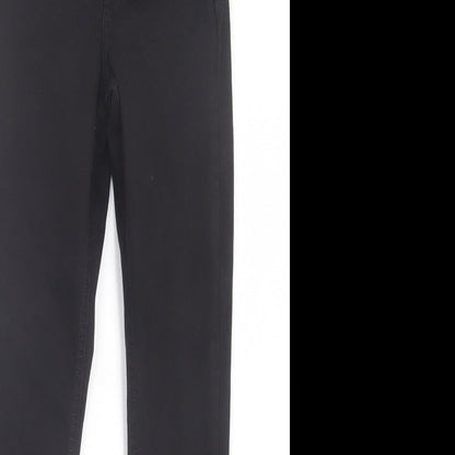 Topshop Womens Black Cotton Skinny Jeans Size 24 in L32 in Regular Button