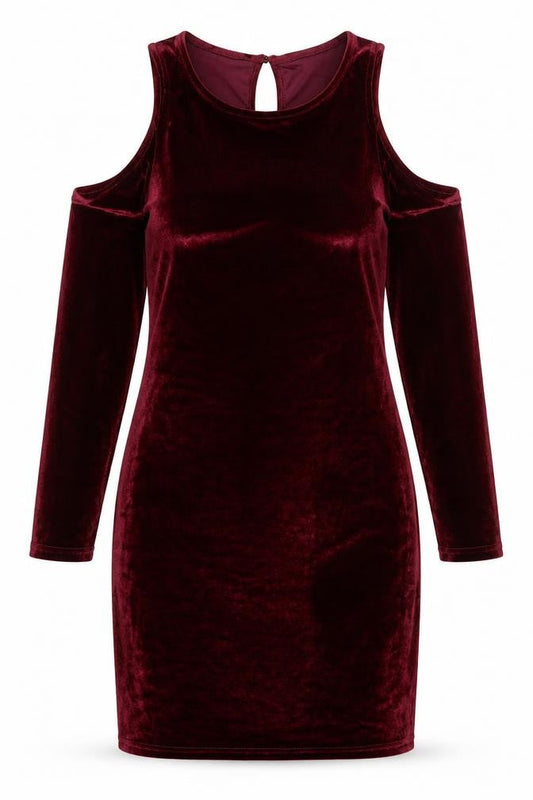 PARISIAN Womens Red Polyester Bodycon Size 10 Crew Neck Button - Cold Shoulder
