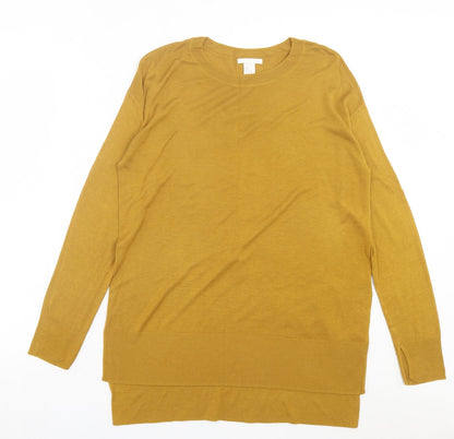 Womens UK Size S h7M Yellow Pullover Jumper
