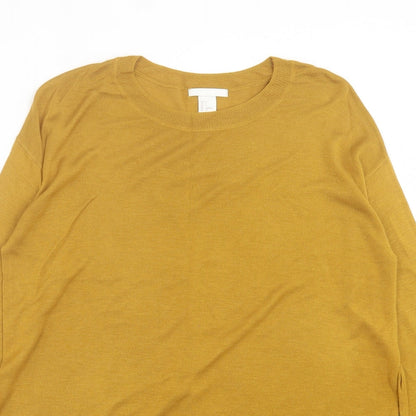 Womens UK Size S h7M Yellow Pullover Jumper