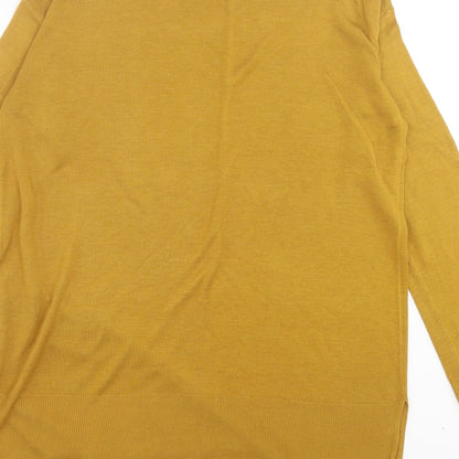 Womens UK Size S h7M Yellow Pullover Jumper