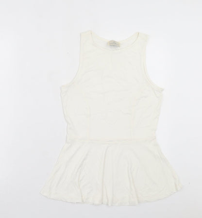Womens UK Size 10 NEXT White Basic Tank