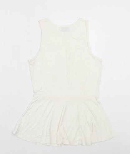 Womens UK Size 10 NEXT White Basic Tank