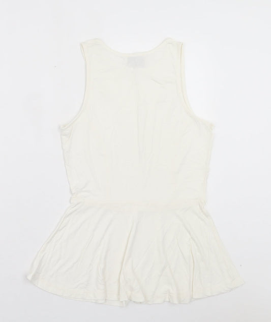 Womens UK Size 10 NEXT White Basic Tank