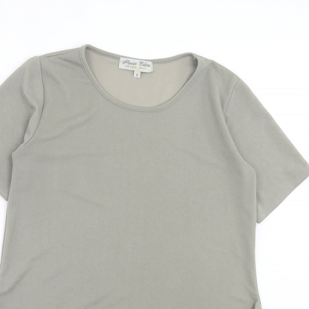 Womens UK Size 12 PARISIAN SIGNATURE Green Basic T-Shirt