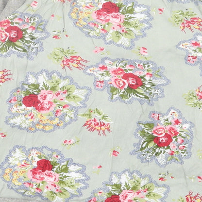 tuc tuc Girls Grey Floral Cotton Pullover Sweatshirt Size 12 Years Button