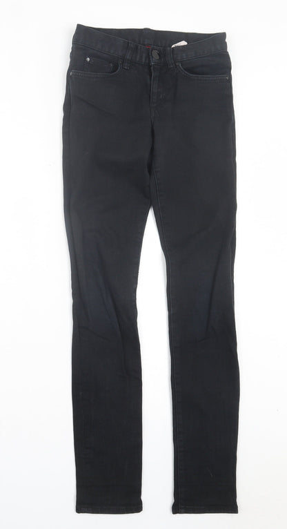 Womens UK Size 4 H&M Regular Fit Skinny Black Jeans