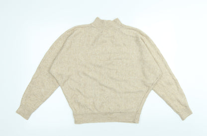 Primark Womens Beige High Neck Acrylic Pullover Jumper Size S