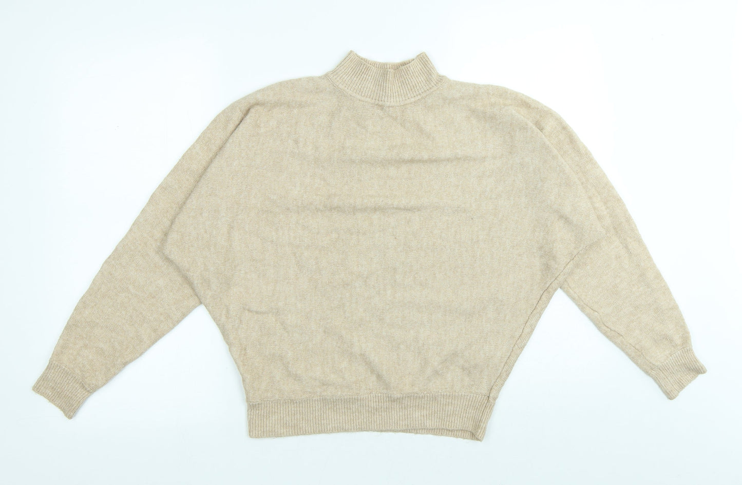 Primark Womens Beige High Neck Acrylic Pullover Jumper Size S