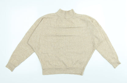 Primark Womens Beige High Neck Acrylic Pullover Jumper Size S