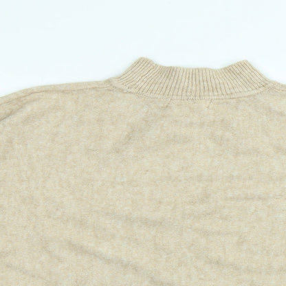 Primark Womens Beige High Neck Acrylic Pullover Jumper Size S