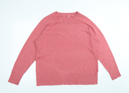 Womens UK Size L Preworn Pink Pullover Jumper