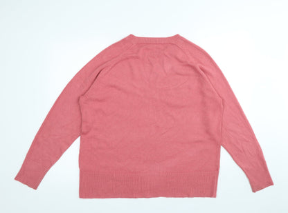 Womens UK Size L Preworn Pink Pullover Jumper