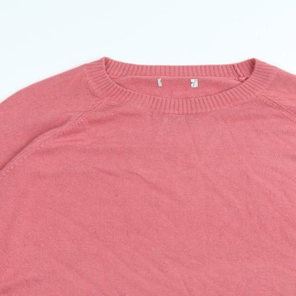 Womens UK Size L Preworn Pink Pullover Jumper