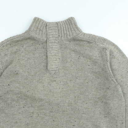 Easy Mens Beige High Neck Polyester Pullover Jumper Size S