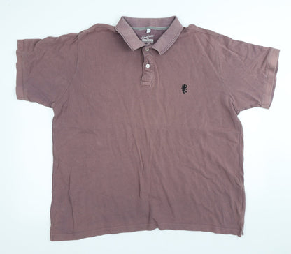 Jacamo Mens Red Cotton Polo Size 2XL Collared Button