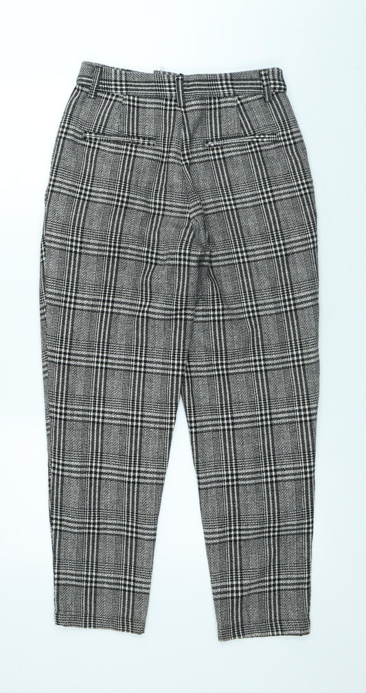 FOREVER 21 Womens Grey Plaid Polyester Trousers Size 27 in L27 in Regular Hook & Loop