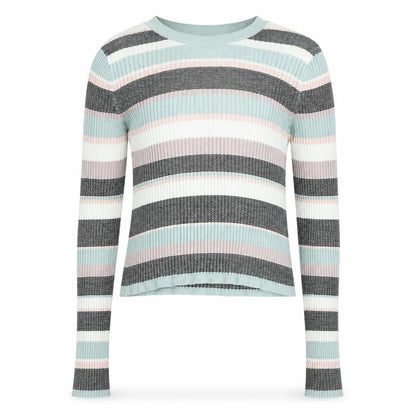 New Look Girls Multicoloured Round Neck Striped Viscose Pullover Jumper Size 12-13 Years