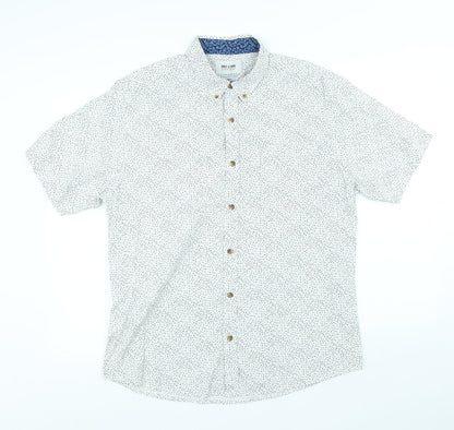 Mens UK Size XL ONLY & SONS White  Button-Up Short Sleeve Casual Shirt