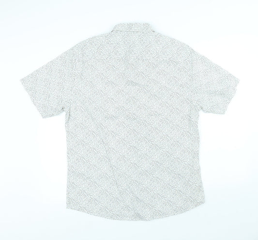 Mens UK Size XL ONLY & SONS White  Button-Up Short Sleeve Casual Shirt